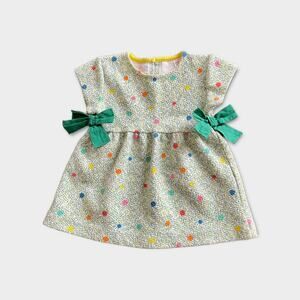 ZARA Baby Confetti Dress 3-6mos – Multi-Colored w/ Green Bows Party Style